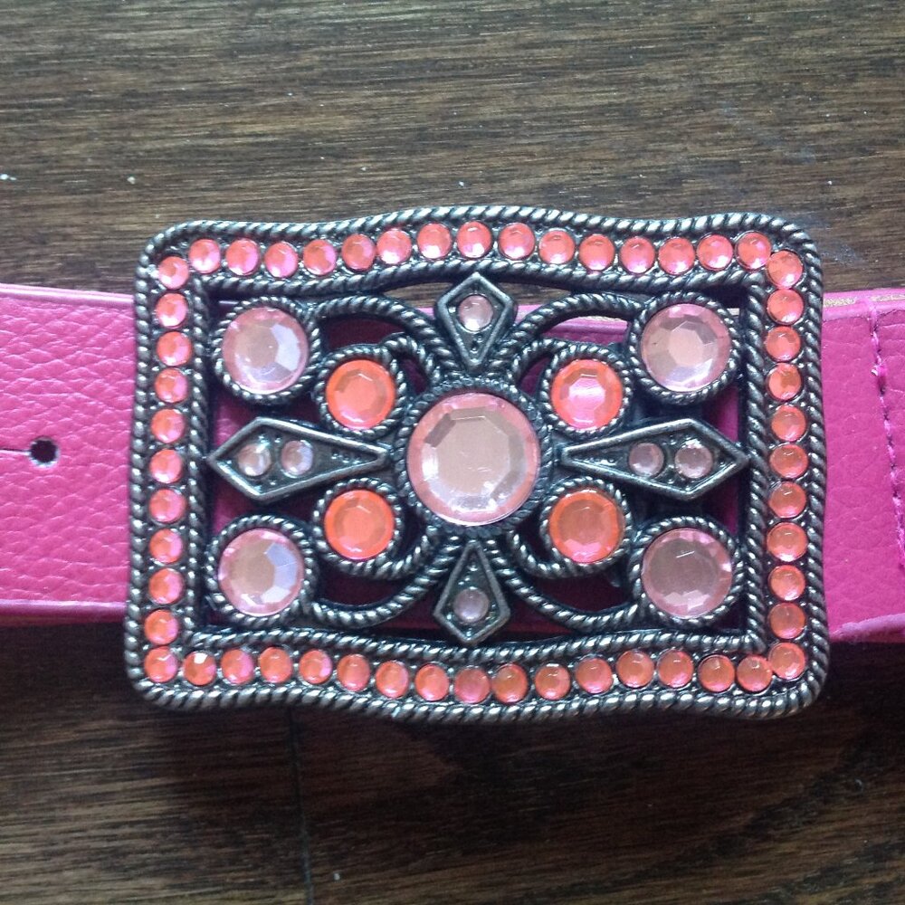 Pink Rhinestone Buckle Belt - Picture 2 of 2